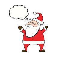 cartoon santa claus with thought bubble N171