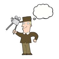 cartoon film maker with thought bubble N8