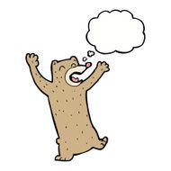 cartoon bear with thought bubble N9
