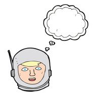 cartoon astronaut head with thought bubble N7