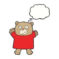 cartoon cute teddy bear with thought bubble N20