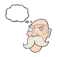 cartoon angry old man with thought bubble N123