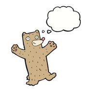 cartoon bear with thought bubble N10