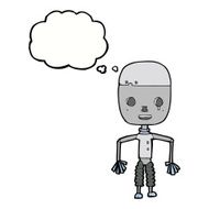 cartoon robot with thought bubble N151