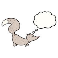 cartoon little wolf with thought bubble N15