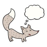 cartoon little wolf with thought bubble N16