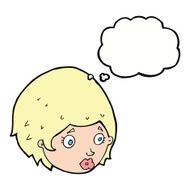 cartoon girl with concerned expression thought bubble N8