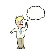 cartoon man with idea thought bubble N95