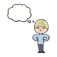 cartoon proud man with thought bubble N27