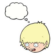cartoon stressed face with thought bubble N7