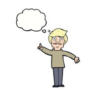 cartoon man asking question with thought bubble N43