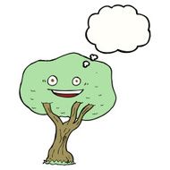 cartoon tree with thought bubble
