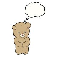 cute cartoon teddy bear with thought bubble N4