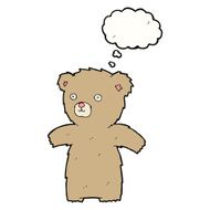 cute cartoon teddy bear with thought bubble N6