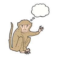 cartoon evil monkey with thought bubble N5