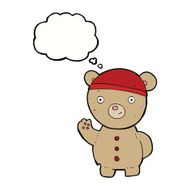 cartoon teddy bear with thought bubble N50