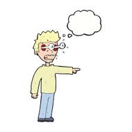 cartoon man with popping out eyes thought bubble N25