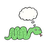 funny cartoon snake with thought bubble N16