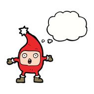 cartoon funny christmas creature with thought bubble N14