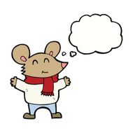 cartoon mouse with thought bubble N14