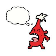 cartoon funny christmas creature with thought bubble N15