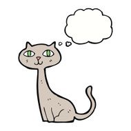 cartoon cat with thought bubble N33