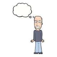 cartoon dad shrugging shoulders with thought bubble N9