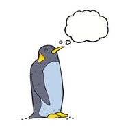 Cartoon Penguin With Thought Bubble N12