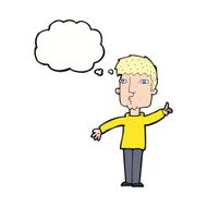 cartoon man raising point with thought bubble N9