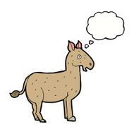 cartoon mule with thought bubble N9