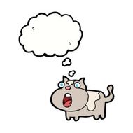cartoon shocked cat with thought bubble N9