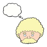 cartoon man with mustache thought bubble N75
