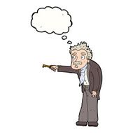 cartoon man trembling with key unlocking thought bubble N8