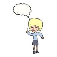 cartoon woman with idea thought bubble N218