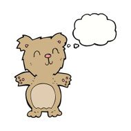 cartoon cute teddy bear with thought bubble N25