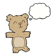 cartoon cute teddy bear with thought bubble N26