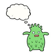 cartoon funny slime monster with thought bubble N14