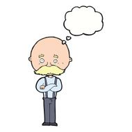 cartoon grandfather with thought bubble N9