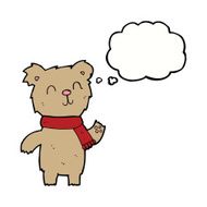 cartoon cute teddy bear with thought bubble N27