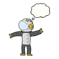 cartoon astronaut with thought bubble N105