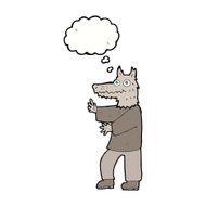 cartoon funny werewolf with thought bubble N11