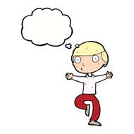 cartoon startled man with thought bubble N43