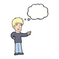cartoon pointing man with thought bubble N76