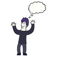 cartoon halloween vampire with thought bubble N17