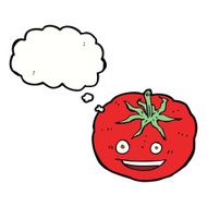 cartoon tomato with thought bubble N37