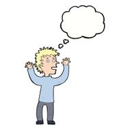 cartoon excited boy with thought bubble N130