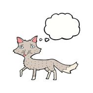 cartoon little wolf with thought bubble N19