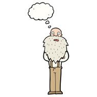 cartoon bearded old man with thought bubble N33