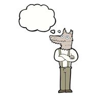 cartoon funny werewolf with thought bubble N12