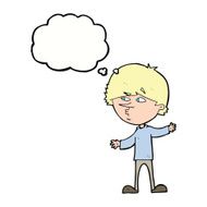 cartoon curious man with thought bubble N60